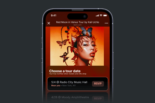 a mobile phone displaying a drop page for Kali Uchis